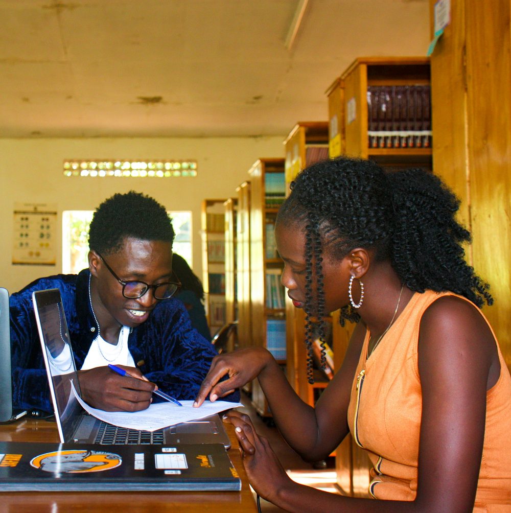 Students in a development workshop